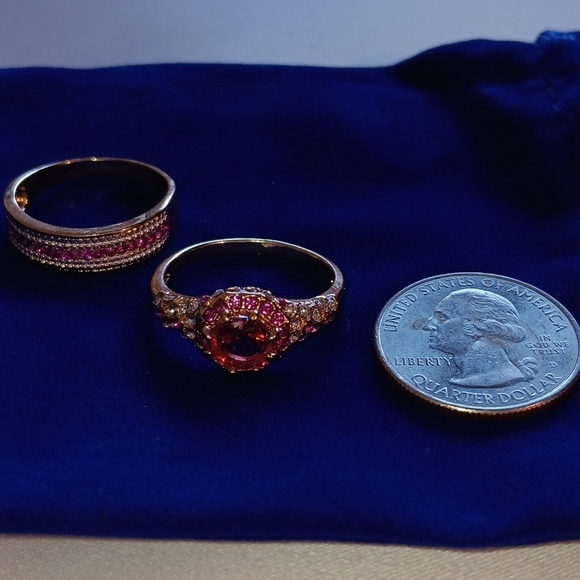Sapphire rings size 10 (lab created) set - Picture 2 of 7